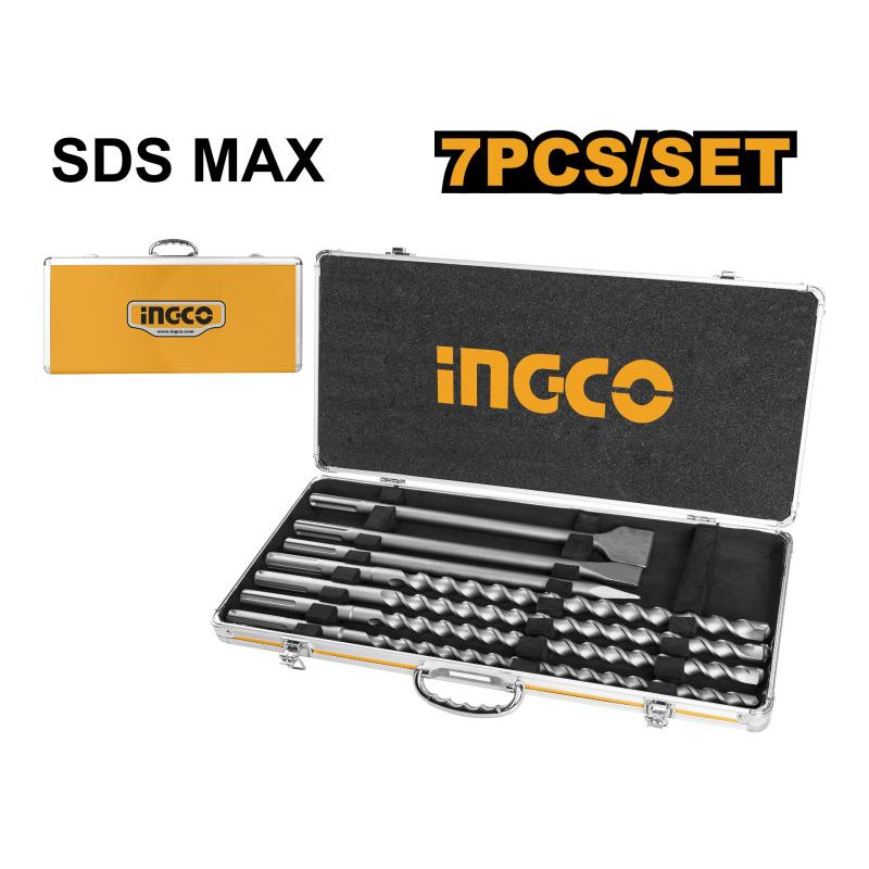 INGCO Kőzetfúró és vésőszár készlet 70 részes SDS-Max INGCO Kőzetfúró és vésőszár készlet 70 részes SDS-Max