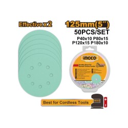 INGCO Tépőzáras fíbertárcsa 125 mm 8 lyukas (50 db) INGCO Tépőzáras fíbertárcsa 125 mm 8 lyukas (50 db)