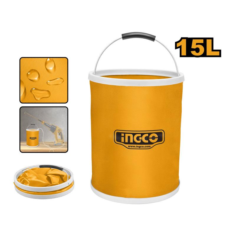 INGCO Összecsukható vödör 15 l PVC bevonat fém fogantyú