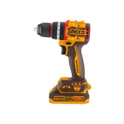 INGCO Akkus ütvefúró-csavarozó 66 Nm szénkefe nélküli 20 V (2 x 2,0 Ah akku + töltő)