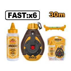 INGCO Festőzsinór készlet 2 részes 30 m (műanyag házas zsinór + kék festék)