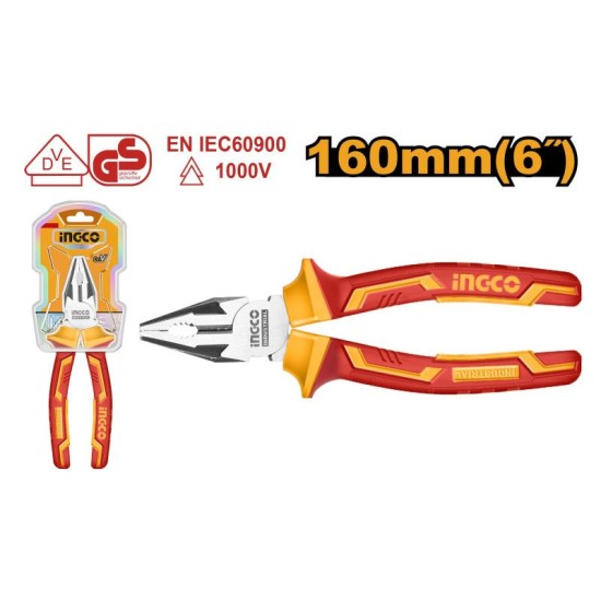 INGCO Kombinált fogó 160 mm 1000 V-ig szigetelt INGCO Kombinált fogó 160 mm 1000 V-ig szigetelt