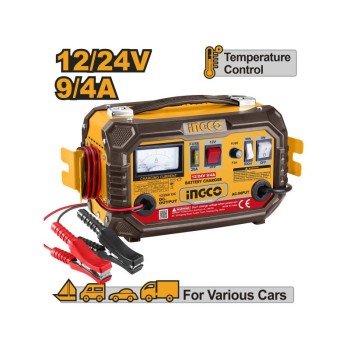 INGCO Akkumulátor töltő 12/24 V 9/4 A 28-180 Ah
