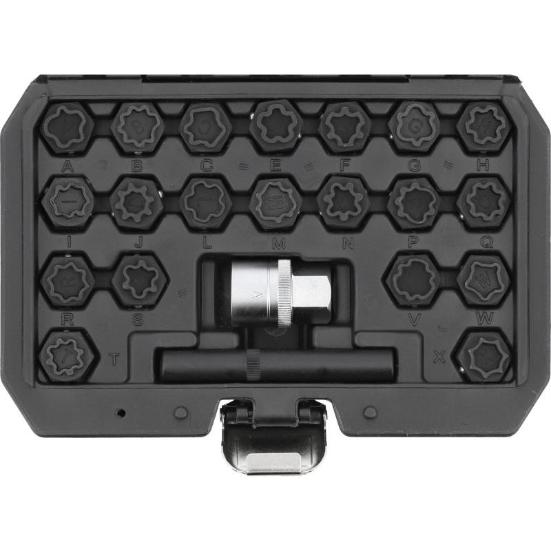 YATO Audi kerékőr csavar leszedő készlet 22 részes YATO Audi kerékőr csavar leszedő készlet 22 részes