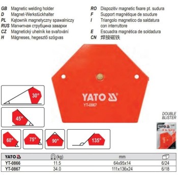 Mágneses szögbeállító 34 kg 111x136x24 mm Mágneses szögbeállító 34 kg 111x136x24 mm