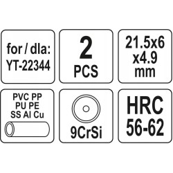 Csővágó pótkés Yato YT-22344-hez 2db/cs - Yato