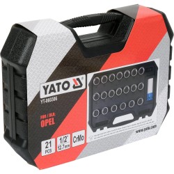 Kerékőr kulcs készlet Opel/Vauxhall gyári kerékőrökhöz 21 db 181-200 Kerékőr kulcs készlet Opel/Vauxhall gyári kerékőrökhöz 21 db 181-200