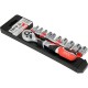 Dugókulcs - crowafej készlet 1/4'' 6 lap normál 12 db-os  4-13 mm