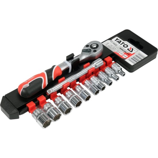 Dugókulcs - crowafej készlet 1/4'' 6 lap normál 12 db-os  4-13 mm