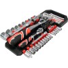 Dugókulcs készlet 1/4'' - 1/2'' 4-24 mm 51 db-os 6 lapú YATO