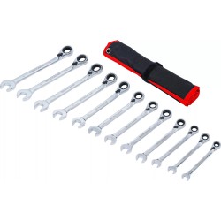 Csillag-villás racsnis készlet 12 db-os  8-19 mm, irányváltós - Kraftman