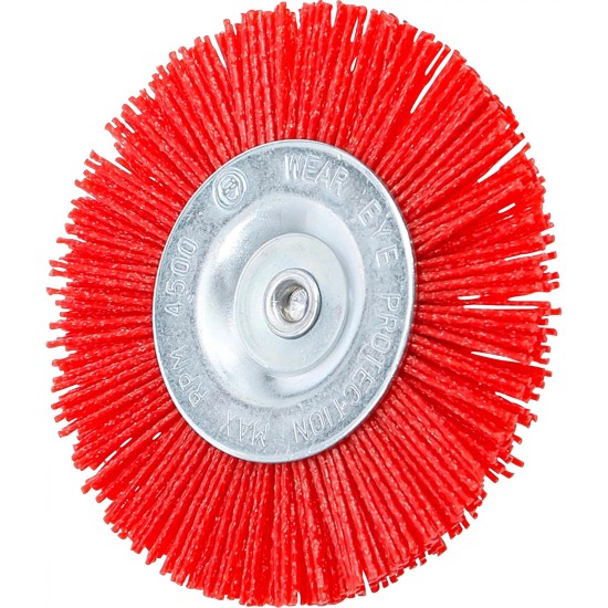 Csapos csiszoló 100 mm - Nylon műanyag piros kefe - BGS