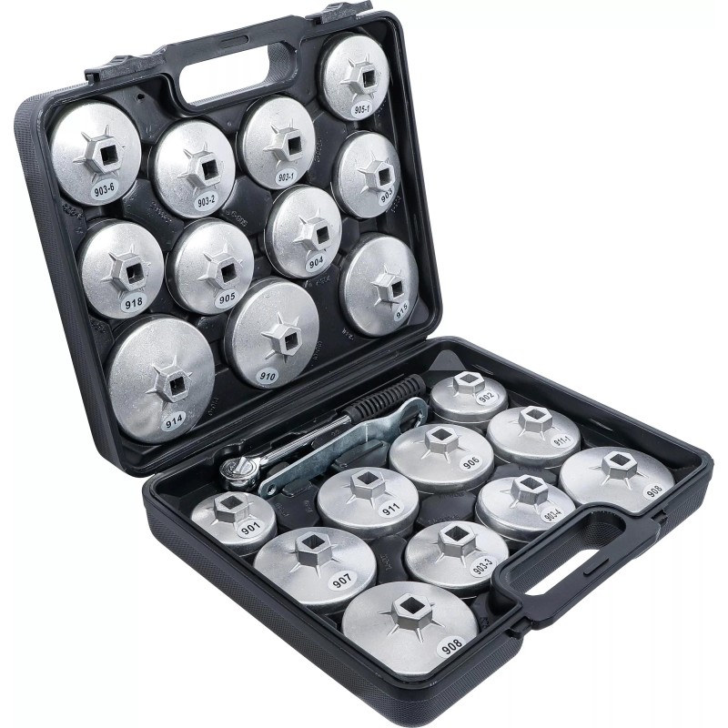 Olajszűrő leszedő kupak készlet 23 db-os Alumínium kivitel - BGS