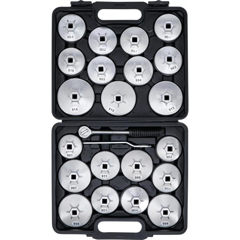 Olajszűrő leszedő kupak készlet 23 db-os Alumínium kivitel - BGS