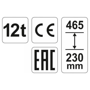 YATO YT-17005 hidraulikus palackemelő 12 t, 230–465 mm emelési magasság YATO YT-17005 hidraulikus palackemelő 12 t, 230–465 mm emelési magasság