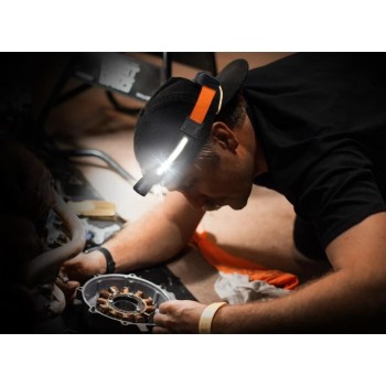 Szerelőlámpa - Fejlámpa LED COB Multifunkc. 2:1 akkus USB +szenzor -SP