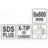 YATO Kőzetfúró 6 x 600/525 mm négyélű SDS-Plus