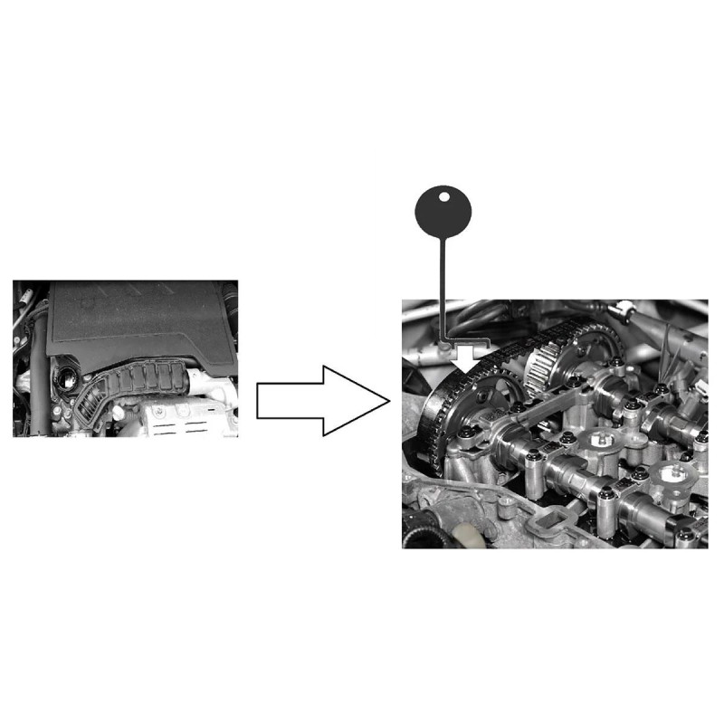 Vezérműszíj feszesség ellenőrző szerszám PSA Peugeot / Citroen / Opel Vezérműszíj feszesség ellenőrző szerszám PSA Peugeot / Citroen / Opel