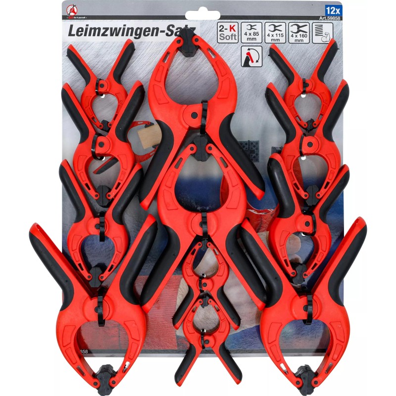 Gyorsszorító, kézi készlet max. 35 - 40 - 70 mm-es pofa nyitás - 12 db