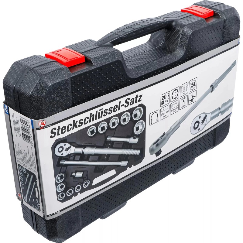 Dugókulcs készlet 3/4'' 6 lap 19-50 mm 16 db-os teleszkópos (BGS-71024) 