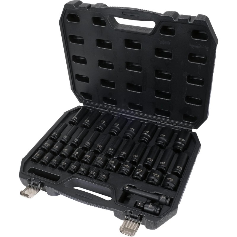 Légkulcsfej készlet 1/2'' 40 db   9-30 mm rövid-hosszú YATO (YT-10555)