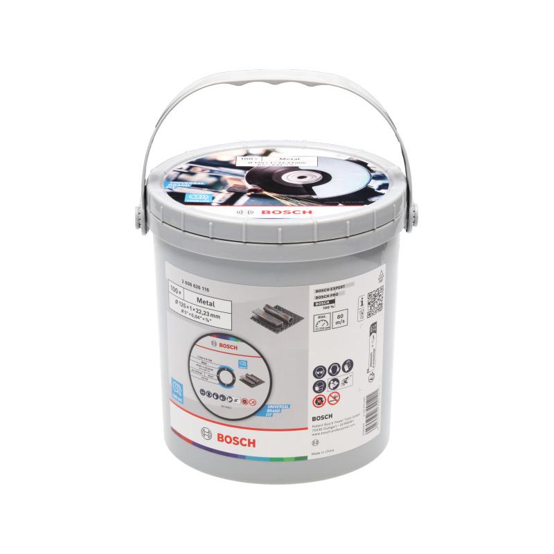 BOSCH 2608626116 vágókorong fémre 125 x 1,0 x 22,2 mm – 100 db vödrös kiszerelés BOSCH 2608626116 vágókorong fémre 125 x 1,0 x 22,2 mm – 100 db vödrös kiszerelés