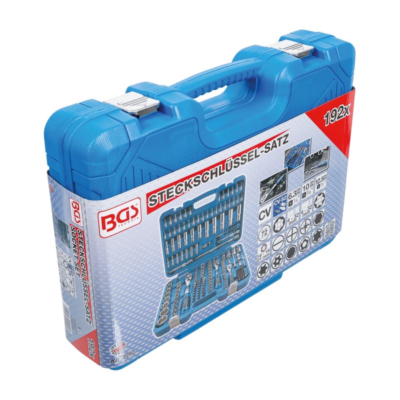 Dugókulcs készlet 1/2", 1/4", 3/8" 192 db-os (BGS-2292)
