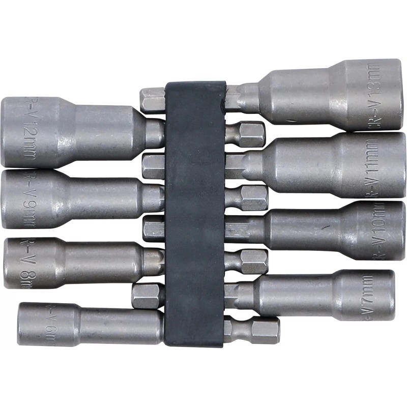 Csavarbehajtó hatlap csavarra, bit befogással készlet6-13 mm /  65mm - BGS