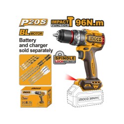 INGCO Akkus ütvefúró-csavarozó 96 Nm szénkefe nélküli 20 V (akku és töltő nélkül) CIDLI209681 INGCO Akkus ütvefúró-csavarozó 96 Nm szénkefe nélküli 20 V (akku és töltő nélkül) CIDLI209681
