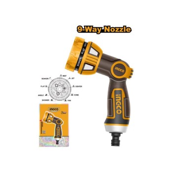 INGCO HWSG6091 9 funkciós fémbetétes öntözőpisztoly