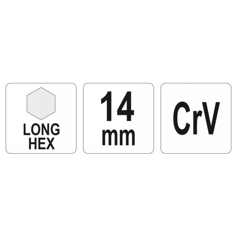 YATO YT-05444 14 mm-es hosszú imbuszkulcs CrV acélból YATO YT-05444 14 mm-es hosszú imbuszkulcs CrV acélból