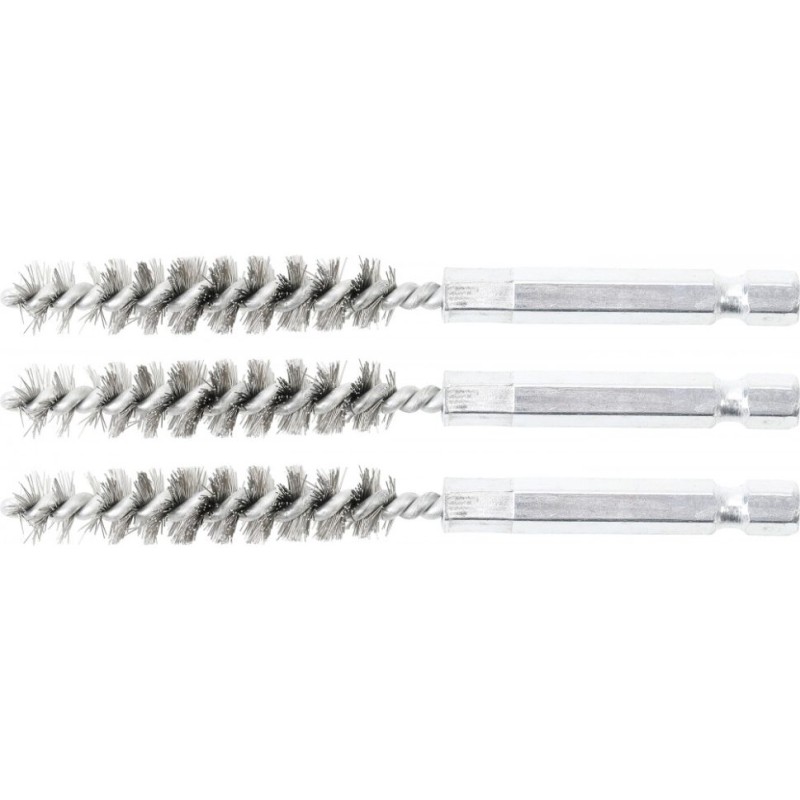 Acél kefe , 10 mm , 1/4' befogás , 3 részes. (BGS-3078-10-S)