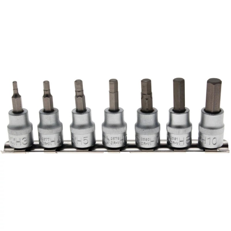 Behajtófej-készlet , 10 mm (3/8') , Belső hatszögletű , 7 darabos (BGS-5107)