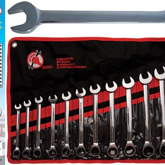 BGS technic BGS‑30001 racsnis csillag‑villás kulcs készlet 12 db, 8–19 mm