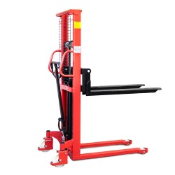 Kézi magasemelésű hidraulikus villás raklapemelő targonca 1t (GTDMRE1) Kézi magasemelésű hidraulikus villás raklapemelő targonca 1t (GTDMRE1)