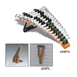 42/SP_plastica tartó csillag-villáskulcsokhoz (42MP cikk), irányváltó (142. cikk) és csuklós (142SN cikk) racsnis villáskulcsokhoz 42/SP_plastica tartó csillag-villáskulcsokhoz (42MP cikk), irányváltó (142. cikk) és csuklós (142SN cikk) racsnis villáskulcsokhoz