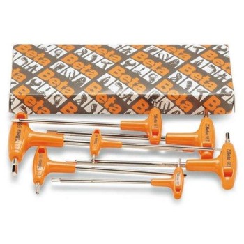 96T/S6 6 darabos hajlított hatlapú imbuszkulcs-készlet, markolattal 