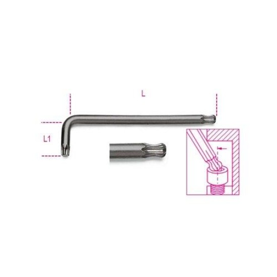 97BTX 15 Hajlított gömbfejű Torx®-imbuszkulcs, barnított