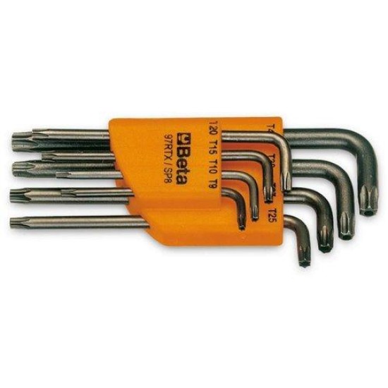 97RTX/SC8 8 részes hajlított Tamper Resistant Torx® imbuszkulcs szerszám készlet tartóval