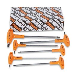 97TTX/S6 T-szárú Torx®-imbuszkulcs,  műanyag markolattal, krómozott,  fekete hegyek 97TTX/S6 T-szárú Torx®-imbuszkulcs,  műanyag markolattal, krómozott,  fekete hegyek