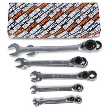 142/S 15 részes csillag-villáskulcs irányváltós racsnival szerszám készlet 