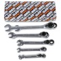 142/S 15 részes csillag-villáskulcs irányváltós racsnival szerszám készlet 