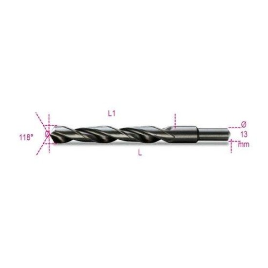 410A 18,00 Rövid nagyméretű csigafúró 13 mm-es hengeres szárral, HSS, hengerelt, barnított
