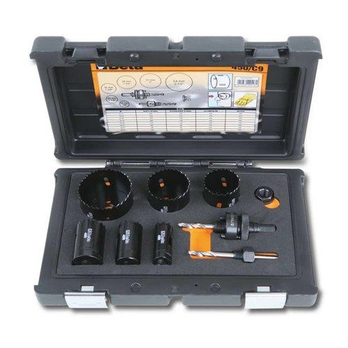 450/C9 Koronafúró készlet villanyszerelőknek, ütésálló műanyag dobozban