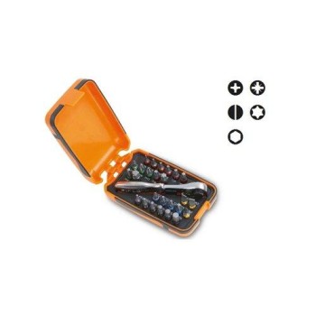 Beta 860/C27 csavarhúzóbetét készlet, színes, irányváltós racsni, 27 részes