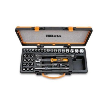 910B/C29 17 dugókulcs 12 csavarhúzó-dugókulcs és 5 tartozék fémdobozban 