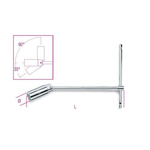 957 20,8 Rövid csuklós T-gyertyakulcs, krómozott