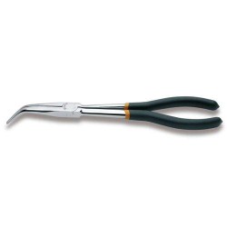 1009L/B Extra hosszú 45°-os hajlított, félkerekcsőrű műszerészfogó Különleges munkákhoz PVC-bevonattal 1009L/B Extra hosszú 45°-os hajlított, félkerekcsőrű műszerészfogó Különleges munkákhoz PVC-bevonattal
