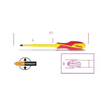 1275MQ/C PH1+LPP Kombinált csavarhúzó PH kereszthornyos + egyenes hornyú csavarokhoz  