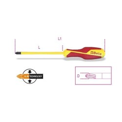 1276MQ/C PZ1+LPP Kombinált csavarhúzó PZ kereszthornyos + egyenes hornyú csavarokhoz   1276MQ/C PZ1+LPP Kombinált csavarhúzó PZ kereszthornyos + egyenes hornyú csavarokhoz